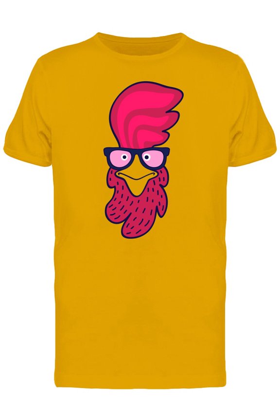 Hipster Rooster With Glasses T-Shirt Men -Image by Shutterstock, Male x-Large