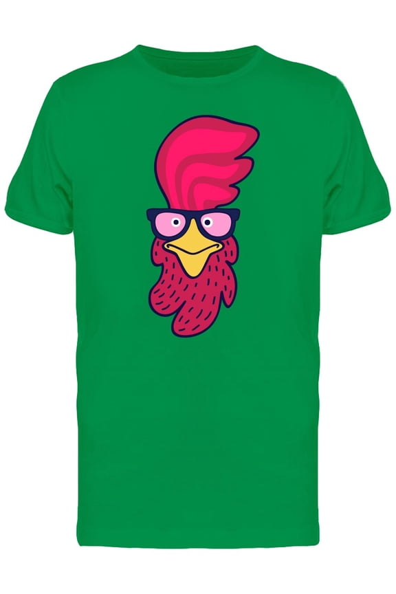 Hipster Rooster With Glasses Tee Men's -Image by Shutterstock