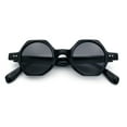 thumbnail image 1 of Hipster Round Circle Lens Octagon Plastic Hustler Sunglasses All Black, 1 of 8