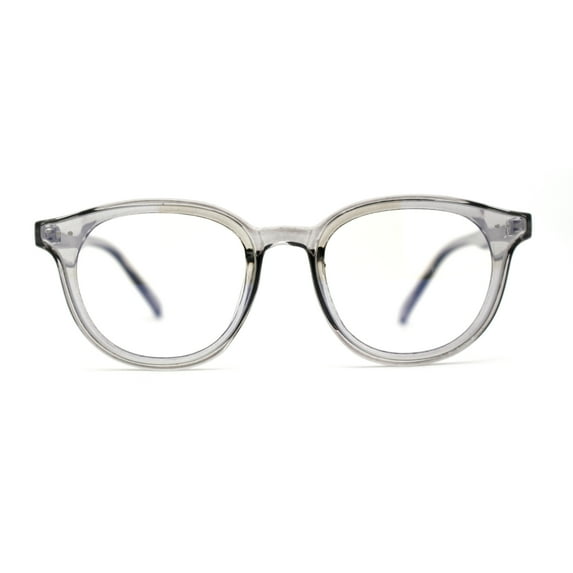 Hipster Round Horn Rim Inset Blue Light Filter Computer Lens Glasses Slate