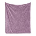thumbnail image 1 of Hipster Soft Flannel Fleece Blanket, Hand Drawing Style Curly Lines Forming Spiral Shapes Retro Style Abstract Ornament, Cozy Plush for Indoor and Outdoor Use, 50" x 60", Purple Grey, by Ambesonne, 1 of 5