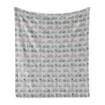thumbnail image 1 of Hipster Soft Flannel Fleece Blanket, Sketch Art Pattern Bicycles Urban Vehicles Transportation Hobby Exercise Fun Ride, Cozy Plush for Indoor and Outdoor Use, 70" x 90", Multicolor, by Ambesonne, 1 of 5