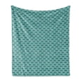 thumbnail image 1 of Hipster Soft Flannel Fleece Throw Blanket, Mustaches Little Hearts Manly Romantic Design Grunge Effect, Cozy Plush for Indoor and Outdoor Use, 60" x 80", Turquoise Off White, by Ambesonne, 1 of 5