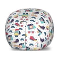 thumbnail image 1 of Hipster Storage Toy Bag Chair, Teenager Fun Pattern with Mustache Photo Camera Scooter Sneakers and Sunglasses, Stuffed Animal Organizer Washable Bag, Small Size, Multicolor, by Ambesonne, 1 of 3