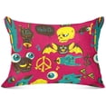 thumbnail image 1 of Hipster Street Art Plush Pillowcase, Luxury Soft King Pillow Case for Hair and Skin, 1 Set Standard Size Pillow Covers with Zipper Closure, 20x40in Home Decor Gifts, 1 of 7