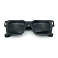 thumbnail image 1 of Hipster Thick Plastic Horn Rim Rectangle Gentleman Fashion Sunglasses All Black, 1 of 1