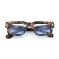 thumbnail image 1 of Hipster Thick Plastic Horn Rim Rectangle Gentleman Fashion Sunglasses Tortoise - Blue, 1 of 8