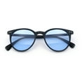 thumbnail image 1 of Hipster Thin Horn Rim Round Plastic Retro Normcore Sunglasses Black - Blue, 1 of 8