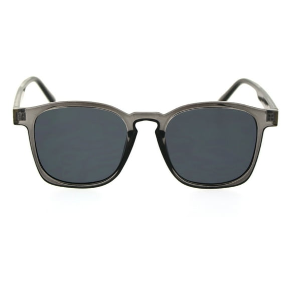 Hipster Thin Plastic Rectangular Keyhole Mod Sunglasses Slate Black