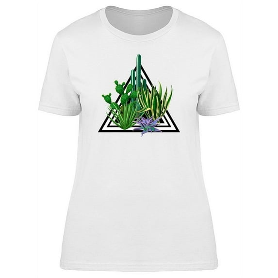 Hipster Triangle With Cacti T-Shirt Women -Image by Shutterstock, Female x-Large