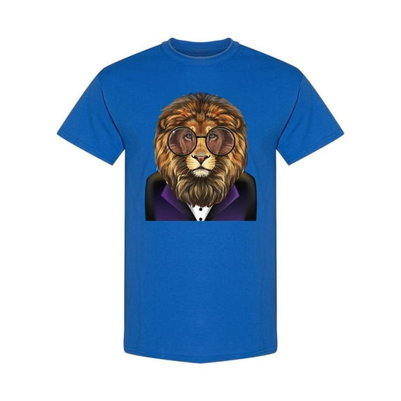 Hipster Tuxedo Lion T-Shirt Men -Image by Shutterstock, Male Large