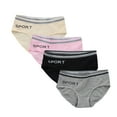 thumbnail image 1 of Girl's Cotton Underwear Panties 4-Pack Stretch Cotton Girl Underwear Breathable Bikini Panties Kids Underwear 8-12, 1 of 4