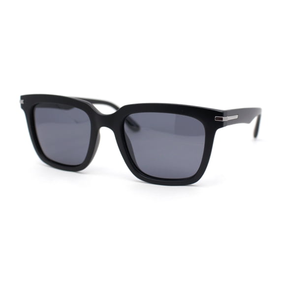 Hipster Vintage Style Horn Rim Gentlemans Plastic Sunglasses Matte Black - Black