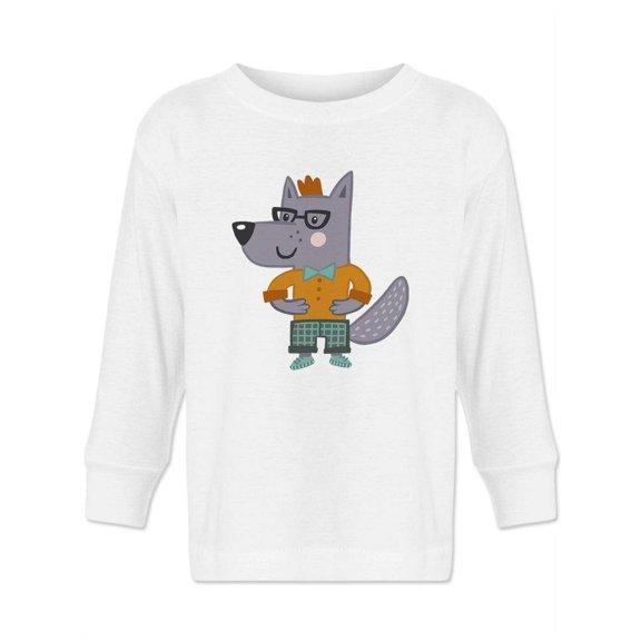 Hipster Wolf Long Sleeve Toddler -Image by Shutterstock,  2 Toddler