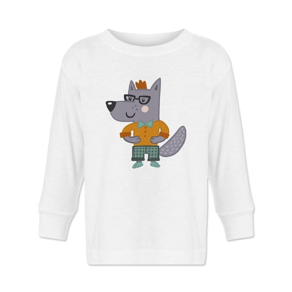 Hipster Wolf Long Sleeve Toddler -Image by Shutterstock,  3 Toddler