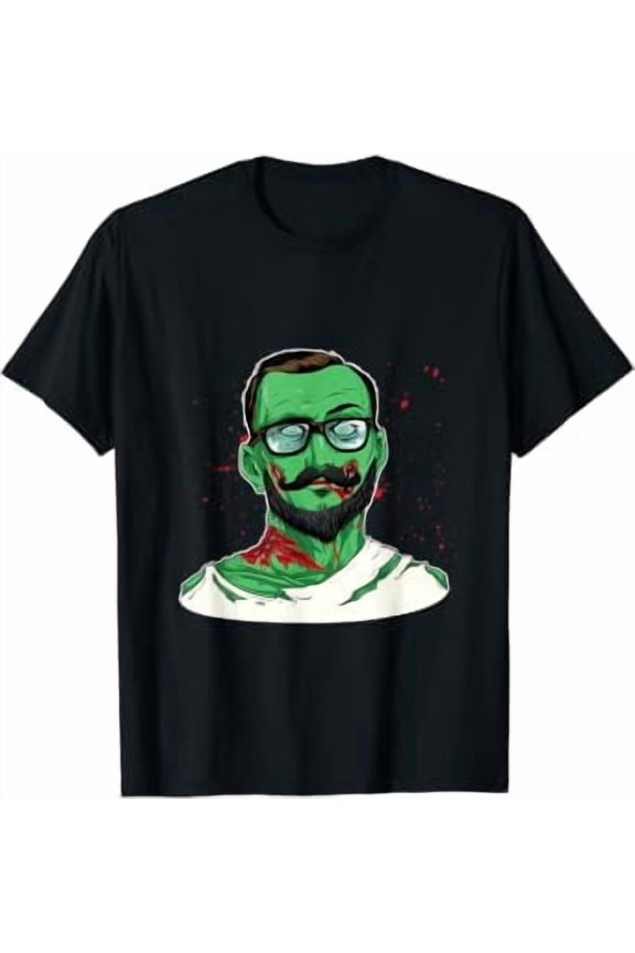 Hipster Zombie Bearded Mustache Freethinker Free Spirit T-Shirt