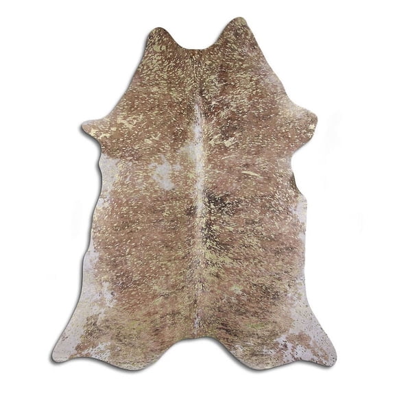 Hipster cowhide rugs for sale GOLD METALLIC ON BROWN AND WHITE rug