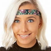 Hipsy Women's Adjustable Non Slip Wide Bling Shimmer Glitter Headband (Black & Pink Antique Rose)