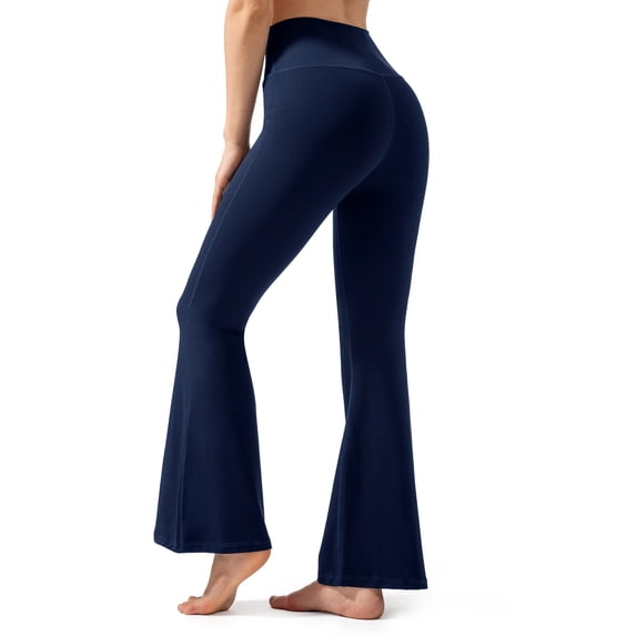 Hipuroga High Waisted Flare Leggings Soft Lounge Yoga Pants for Women High-Stretch for Workout Running Navy XS