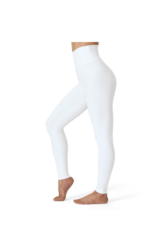 High Waisted Leggings for Women Ultra Soft Lounge Yoga Pants for Casual White L
