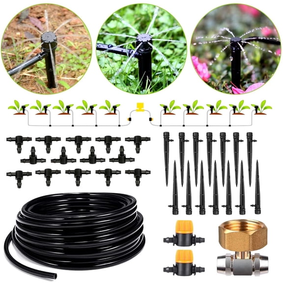 HIRALIY Hose Drip Irrigation Kit Automatic Watering System with 46ft Hose