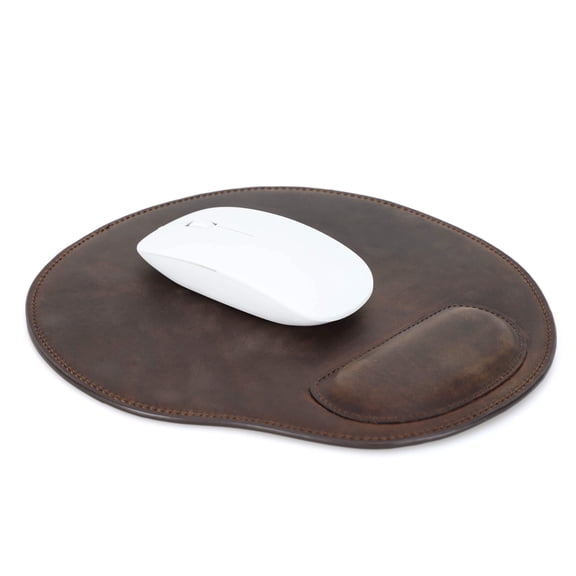 Hiram Ergonomic Mouse Pad with Wrist Rest Support, Non-Slip Base Leather  Mouse Mat for Laptop,Coffee