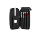 thumbnail image 1 of Hiram Genuine Leather Pencil Case with 4 Slots, Handmade Multifunctional Zipper Fountain Pen Bag, Student Stationery Pen Box (Black), 1 of 9