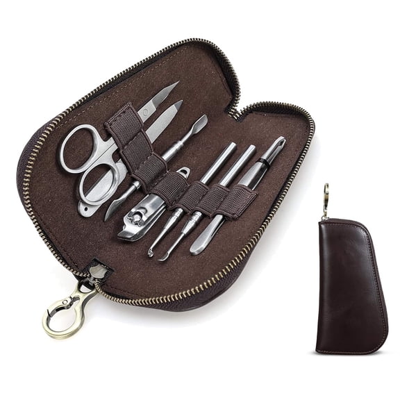 Hiram Leather Manicure Set Case Travel Nail Clipper Pouch for Men Personal Tools Pouch by Handmade (Case Only)