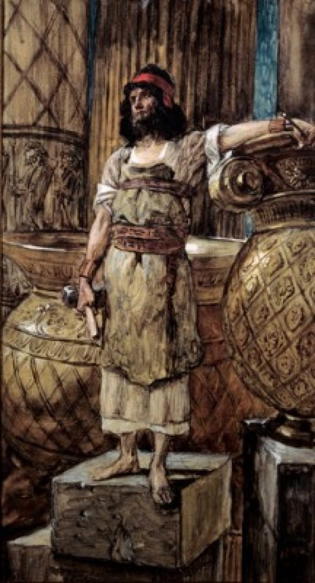 Hiram The Founder of the Two Pillars James Tissot (1836-1902 French) Canvas Art - James Tissot (18 x 24)