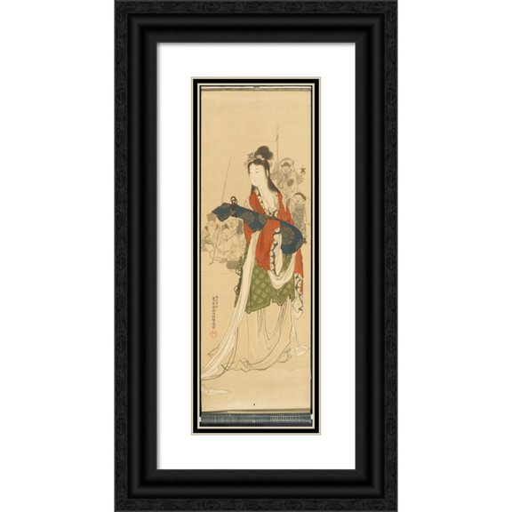 Hirano Tomiji 11x24 Black Ornate Framed Double Matted Museum Art Print Titled: Kabushiki Kaisha Tokyo Tsukiji Kappan Seizosho - the Tokyo Tsukiji Type Foundry, Ltd.