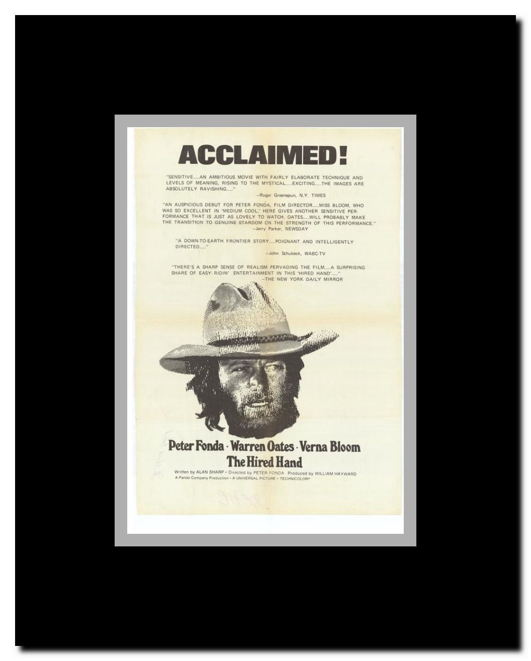Hired Hand Framed Movie Poster