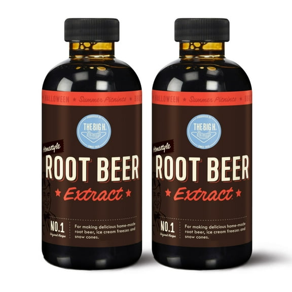 Hires Big H Root Beer Extract, Root Beer Soda and Dessert Syrup, 4 Fl Oz (Pack of 2)
