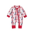 thumbnail image 1 of Hirigin 4th of July Baby Boy Girl Outfit 3 6 12 18 Months Cute American Flag Zip-up Jumpsuit Romper Independence Day Clothes, 1 of 8