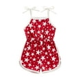 thumbnail image 1 of Hirigin 4th of July Baby Girl Outfit Kids Jumpsuit Tie-up Spaghetti Straps Stars Print Romper 12M 18M 2T 3T 4T 5T Fourth of July Clothes, 1 of 8