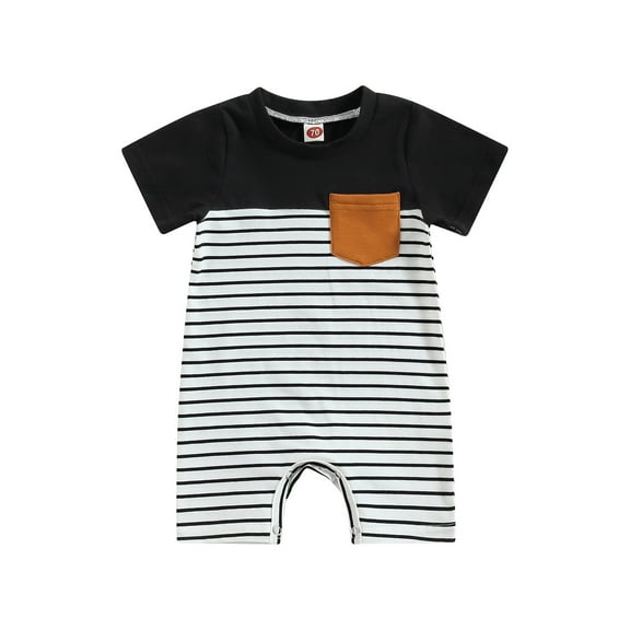 Hirigin Baby Boy Romper Newborn Infant Summer Clothes 3 6 12 18 Months Short Sleeve Striped Jumpsuit Playsuit Bodysuit
