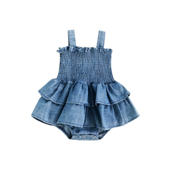 Hirigin Baby Girls Summer Denim Romper Clothes Dress Newborn Sunsuit 3 6 9 12 18 Months One-Piece Jumpsuits Outfits