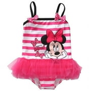 Hirigin Baby Kids Girl Bowknot Striped Tutu Swimsuit One-Piece Bathing Skirt Beachwear