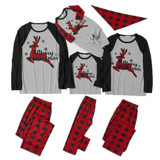 Hirigin Christmas Pajamas Family Matching Sets Sleepwear Letter Elk ...