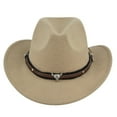 thumbnail image 1 of Hirigin Cowboy Hat for Women Men Cowgirl Hat Wide Brim Western Hats with Bull Head Panama Fedora Hat, 1 of 6