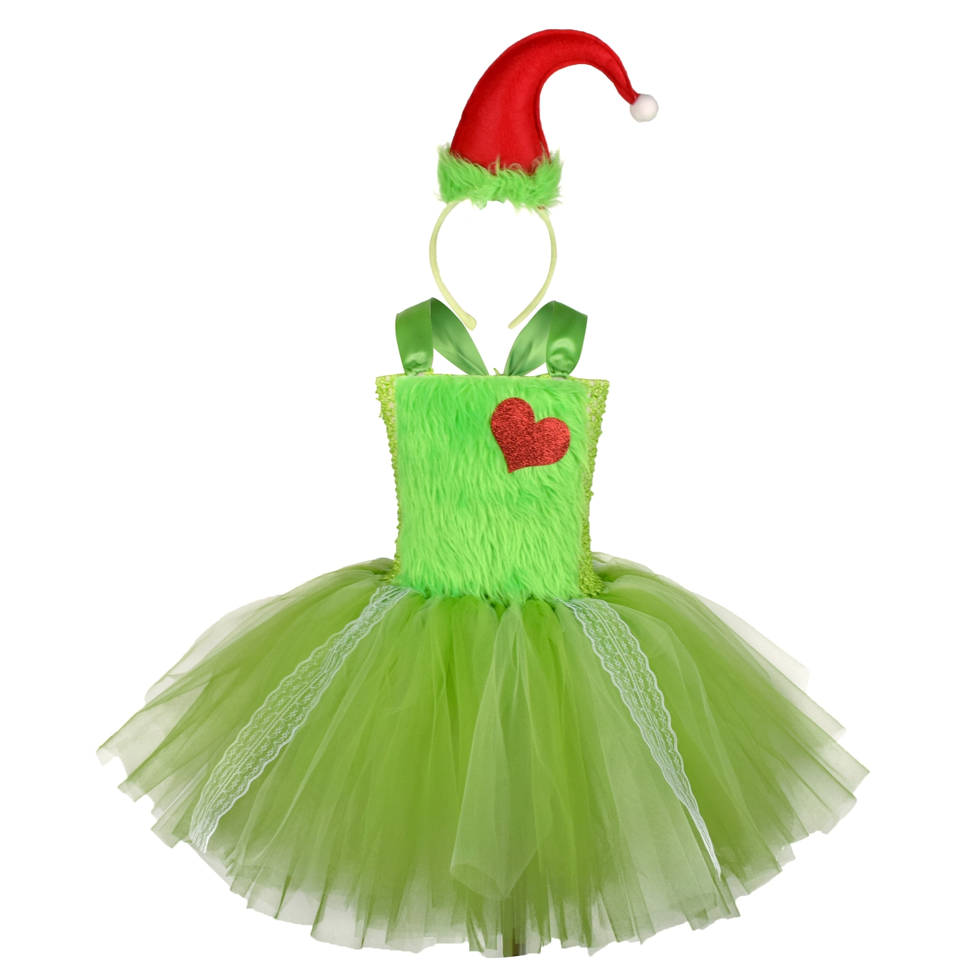 Hirigin Elf Costume for Girls Deluxe Heart Tulle Dress with Elf ...