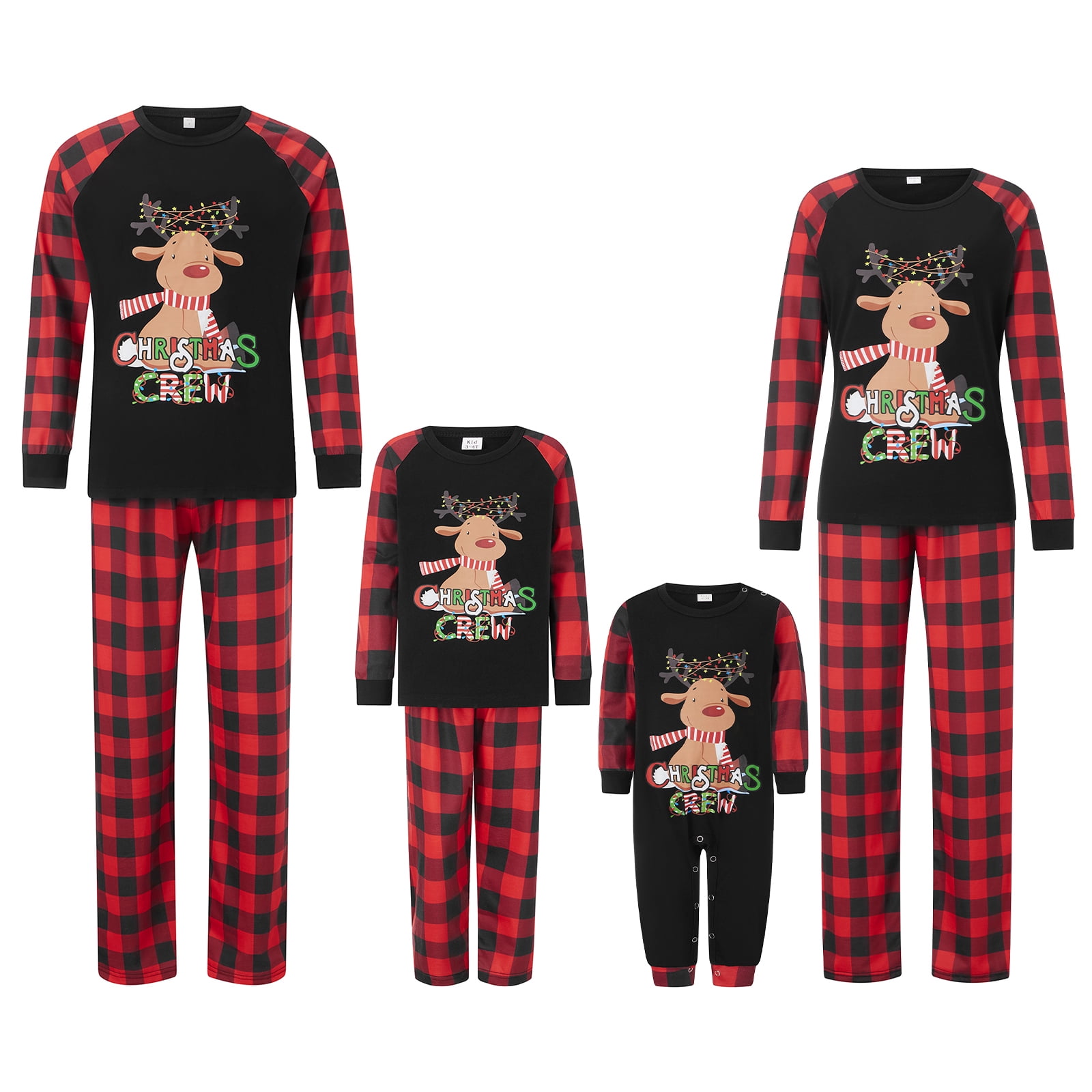 Hirigin Family Matching Christmas Pajama Set, Reindeer Long Sleeve Tops ...