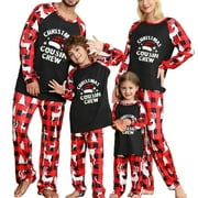 HIRIGIN Family Matching Christmas Pajamas Set Cousin Crew Letter Hat Print Tops Deer Long Pants for Family Couples Kids Xmas Sleepwear Set
