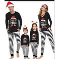 thumbnail image 1 of Hirigin Family Matching Christmas Pajamas Set Letter Stripe Hat Print Holiday Pajamas Sleepwear Dad Mom Kids PJs, 1 of 8