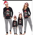 thumbnail image 1 of Hirigin Family Matching Christmas Pajamas Set Letter Stripe Hat Print Holiday Pajamas Sleepwear Dad Mom Kids PJs, 1 of 5