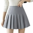 thumbnail image 1 of Hirigin Girls High Waisted Plain Pleated Skirt Skater Tennis School Uniforms A-line Mini Skirt Lining Shorts, 1 of 3