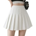thumbnail image 1 of Hirigin Girls High Waisted Plain Pleated Skirt Skater Tennis School Uniforms A-line Mini Skirt Lining Shorts, 1 of 3