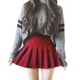 thumbnail image 1 of Hirigin Girls High Waisted Plain Pleated Skirt Skater Tennis School Uniforms A-line Mini Skirt Lining Shorts, 1 of 3