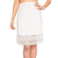 thumbnail image 1 of Hirigin Half Slip for Women Under Dresses Satin Lace Trim Long Underskirt   Knee Length Slip Skirt, 1 of 7