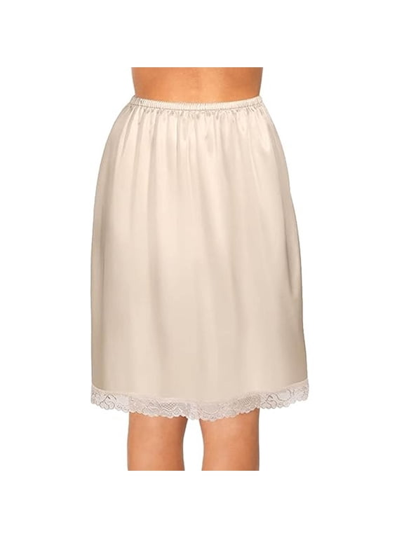 Half Slips for Under Dresses Skirt Extenders Skirt Womens Half Slip Satin Anti Static Lace Long Underskirt