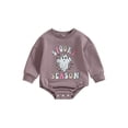 thumbnail image 1 of Hirigin Infant Baby Boy Girl Halloween Outfit Ghost Print Long Sleeve Sweatshirt Bubble Romper Oversized Sweater Fall Winter Clothes, 1 of 8